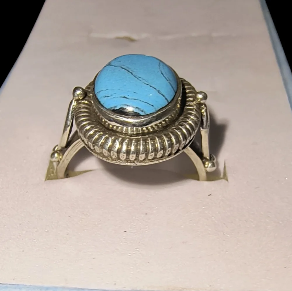 Sterling Silver & Faux Turquoise Southwestern Style Ring